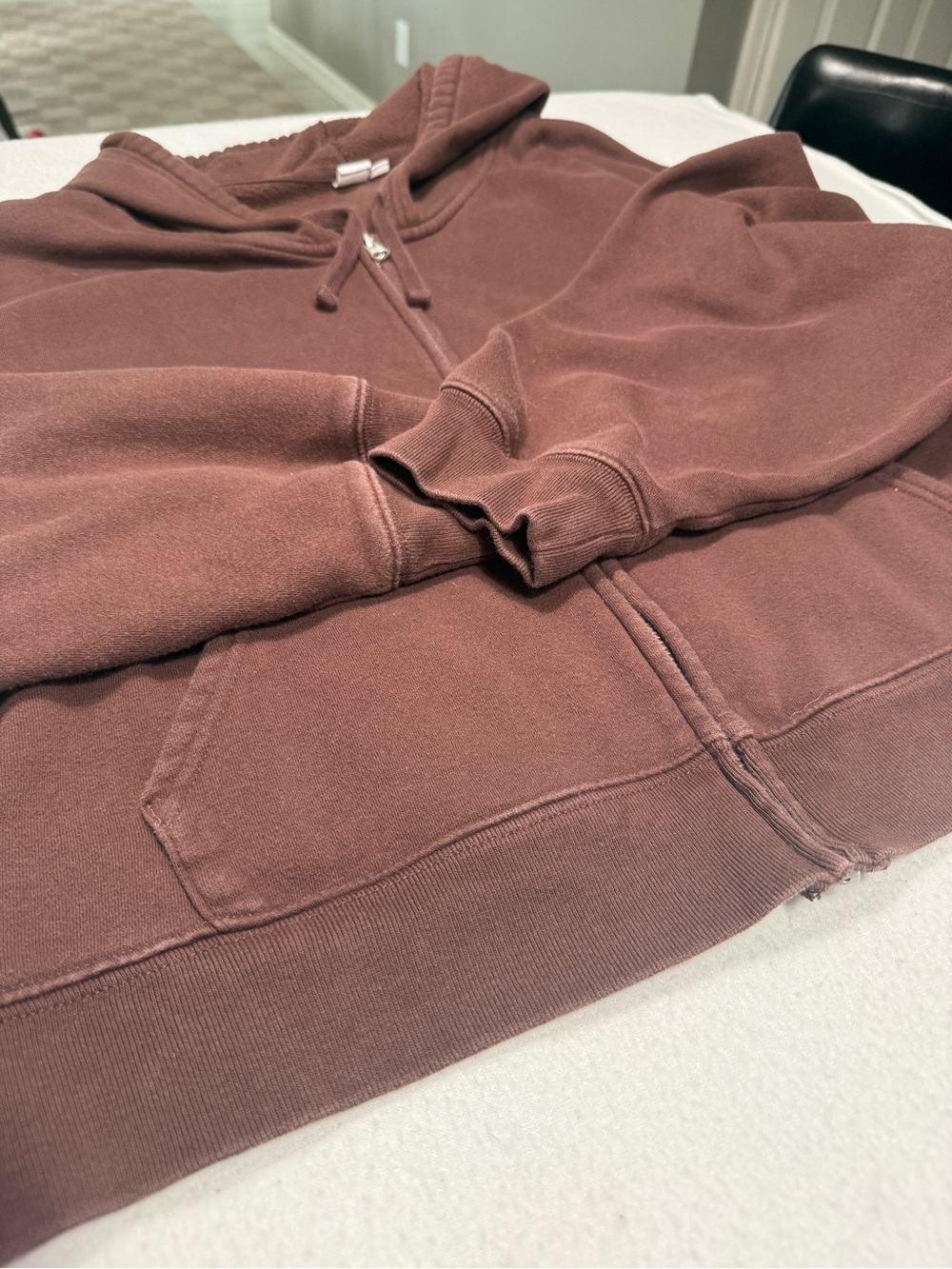 Gap Classic Brown Cropped Zip-Up Hoodie Jacket Size XXL #2623 - Picture 2 of 6